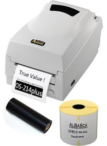 Reifenetiketten-Set Etikettendrucker ARGOX OS-214plus + Etiketten + Druckband Bild 0